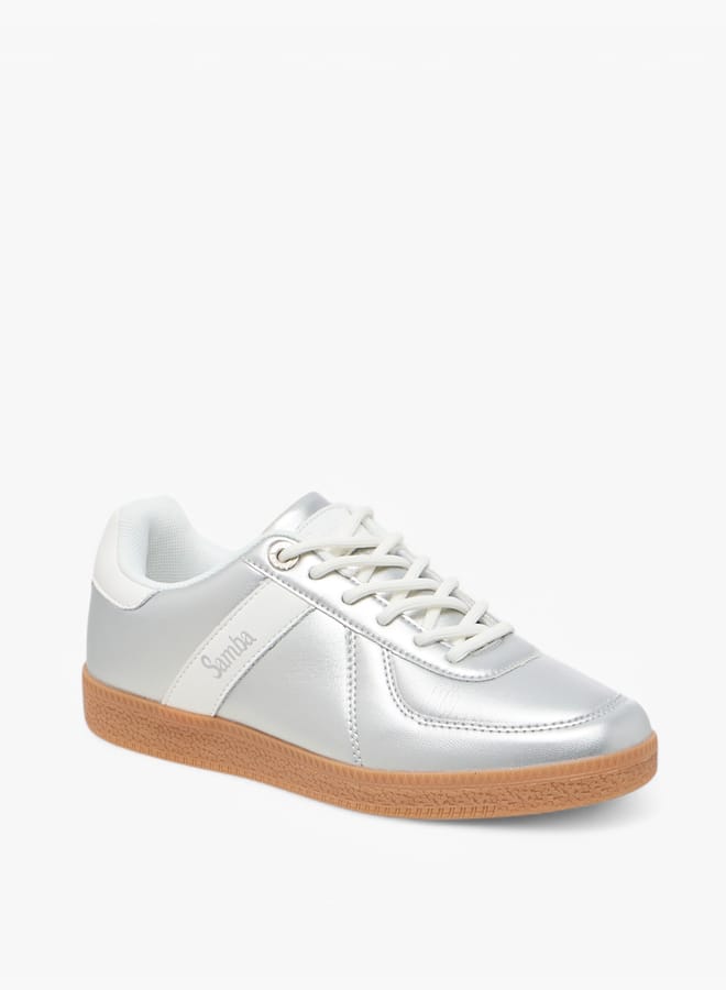 SAMBA Womens' Panelled Lace-Up Sneakers - Image 3