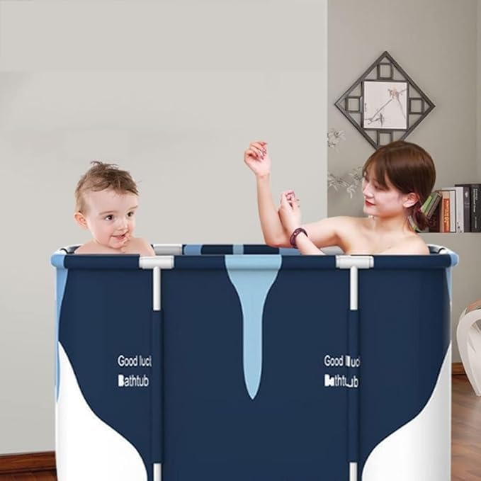 SAMUSAGYA Portable Foldable Bathtub for Adults – Freestanding Ice & Hot Bath Tub for Home Spa – Compact, Lightweight Soaking Tub for Relaxation, Detox, Devotion & Daily Bathing (Milky bath) - Image 4
