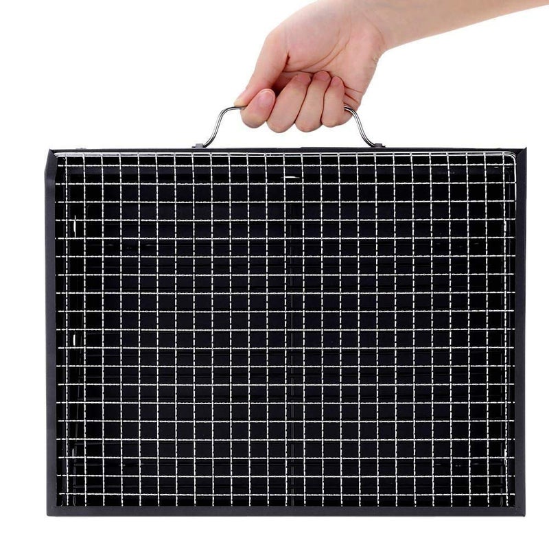 Sajag Metal Folding Portable Outdoor Charcoal BBQ Grill Charcoal Set for Home and Outdoor Oven Black Carbon Steel Black - Image 4