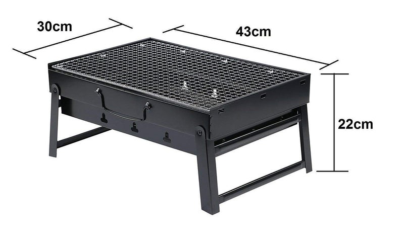 Sajag Metal Folding Portable Outdoor Charcoal BBQ Grill Charcoal Set for Home and Outdoor Oven Black Carbon Steel Black - Image 3