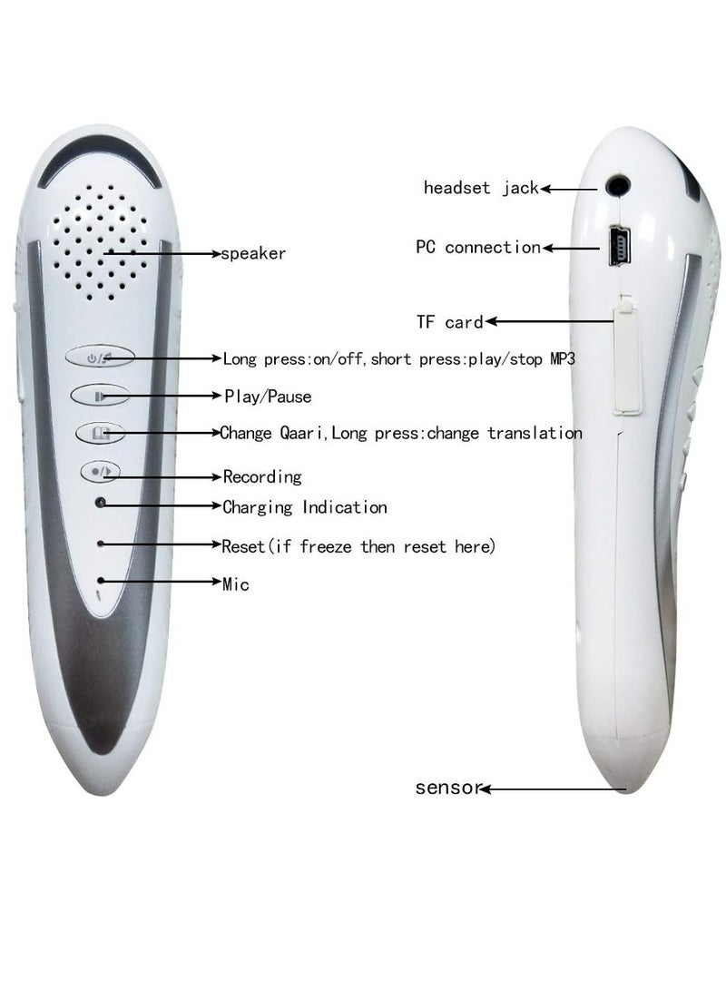 AROAQ Quran Reading Pen, Multi Languages Islamic Holy Quran Book Reading Pen, Easy To Use Islamic Smart Electronic Talking Holy Quran Pen Reader, Word-by-word Quran Mp3 Player Reader For Quran Learning - Image 3