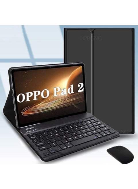 Keyboard Case Compatible with OnePlus Pad/Oppo Pad 2 11.6 inch 2023, Slim Protective Case with Detachable Wireless Bluetooth Keyboard & Mouse [Free Arabic stickers]