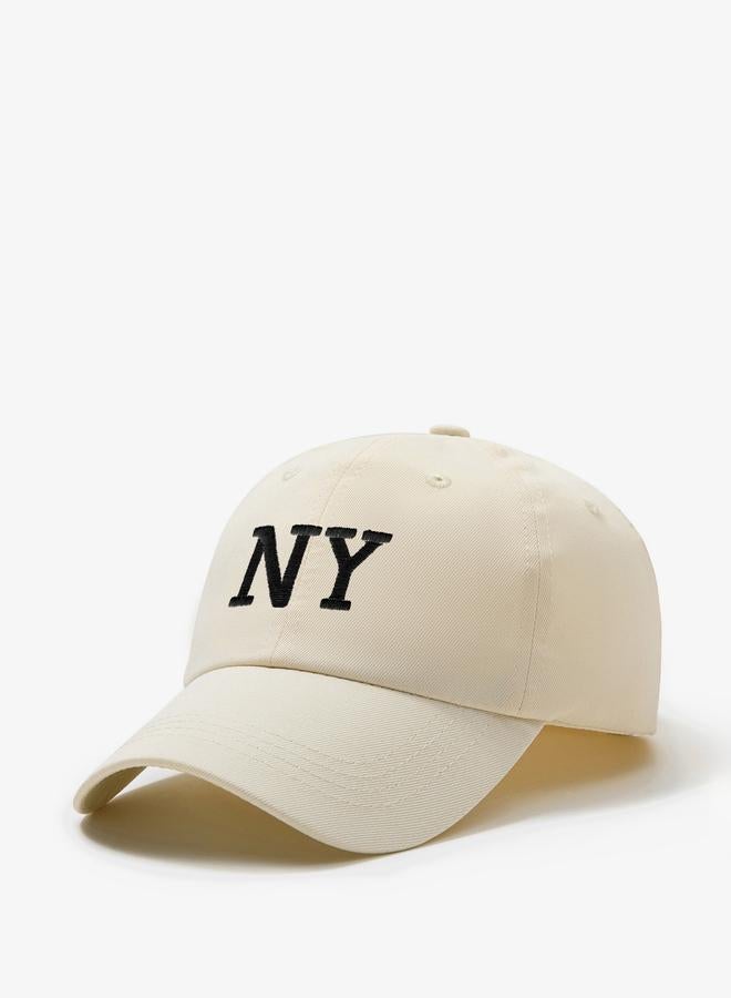 Take Two Beige Slogan Embroidery Baseball Cap - Image 2