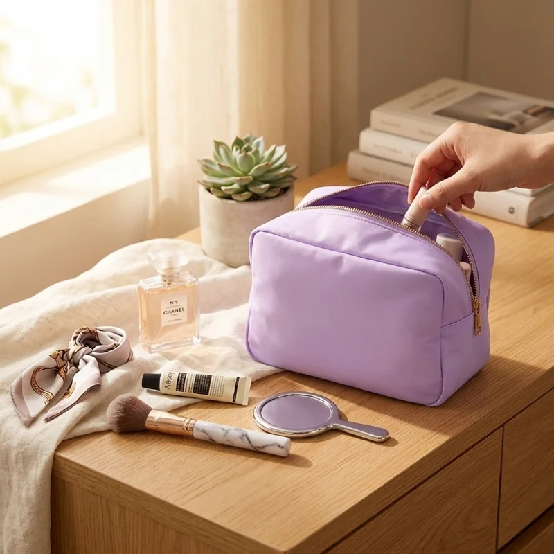 The Happy Tribe  Personalised Large Pouch, Lilac for Women | Best Price UAE