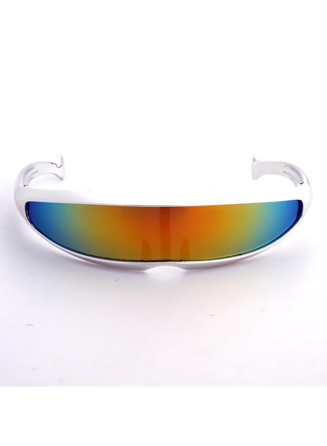 Generic Punk Cool Coated Cospaly Electroplated Gold And Silver Sunglasses Space Robot Stage Performance One-piece Film