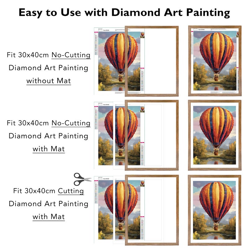 JCJMY 12x16 Picture Frame with 10x14 Mat for 30 x 40cm Diamond Art Painting, Display Photo 10x14 with Mat or 12 x 16 Without Mat, Wall Hanging Large Frame with Durable Plexiglass, Rustic Brown - Image 4