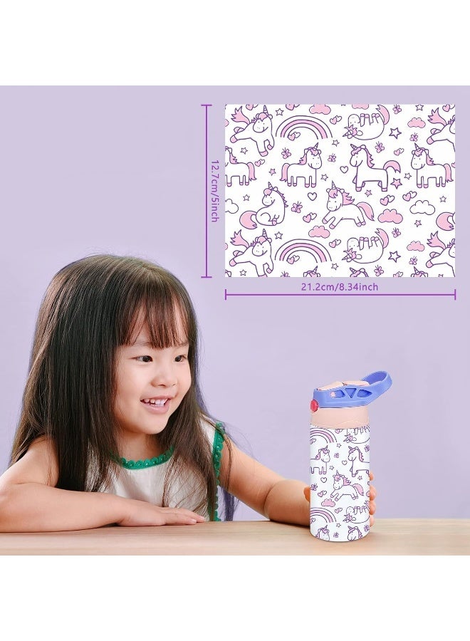 XccMe Kids Sublimation Tumbler, 12oz Sublimation Water Bottle Blanks, Straight Stainless Steel Toddler Sippy Cup, Double Wall Insulated Sippy Tumbler with Handle, Shrink Films, Leak Proof (Purple) - Image 5