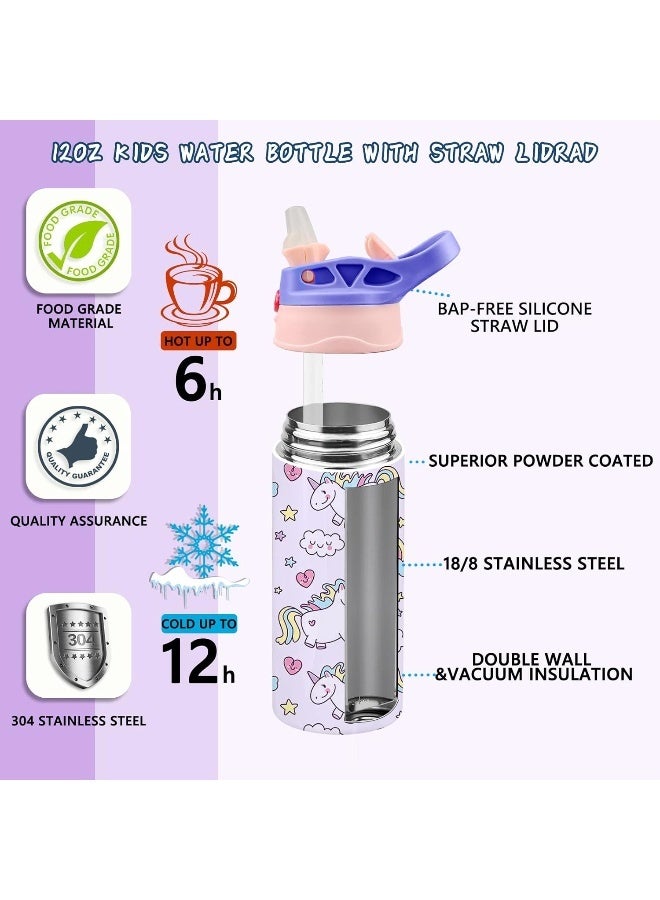 XccMe Kids Sublimation Tumbler, 12oz Sublimation Water Bottle Blanks, Straight Stainless Steel Toddler Sippy Cup, Double Wall Insulated Sippy Tumbler with Handle, Shrink Films, Leak Proof (Purple) - Image 3