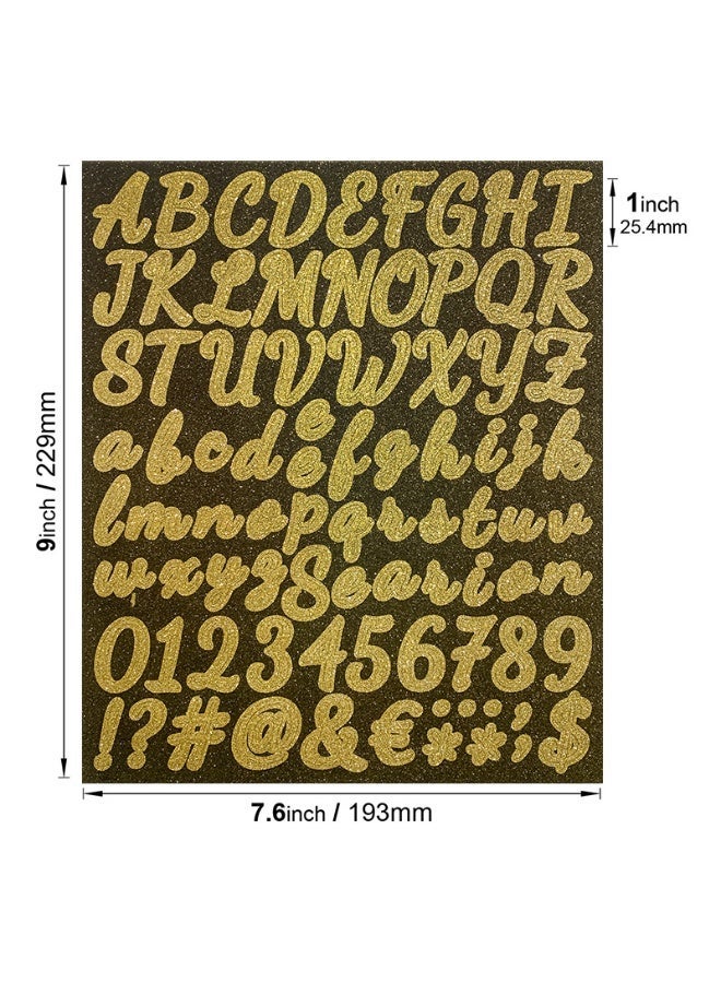 4-Pack Gold/Silver Glitter Alphabet Number Stickers, DIY Personalized Decals for Water Bottles & Journals - Image 3