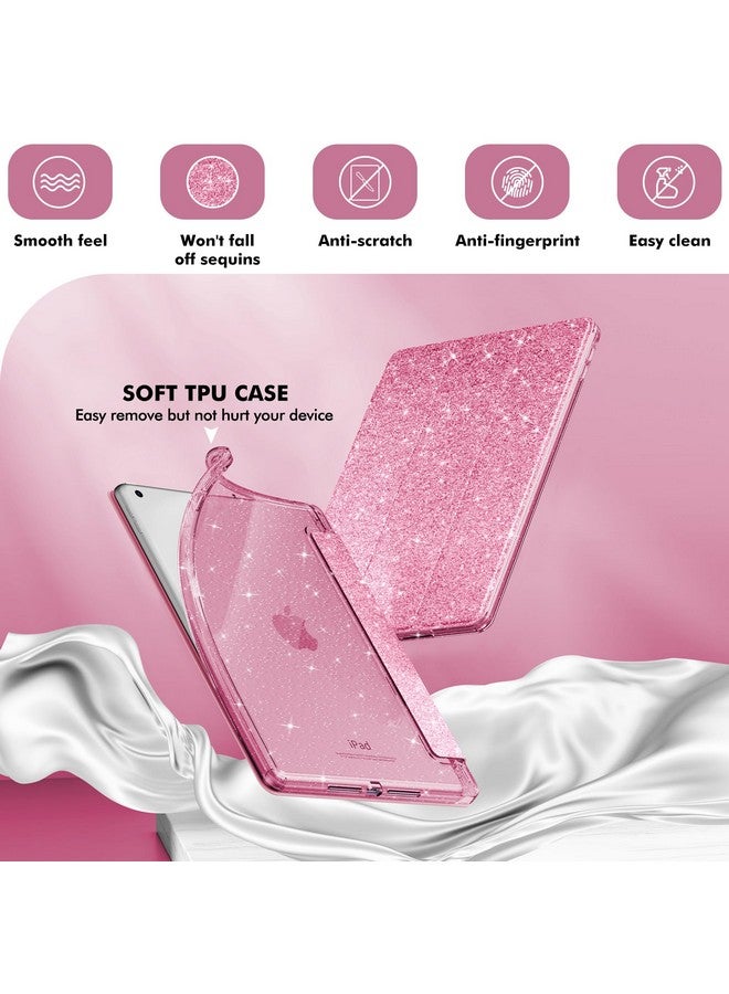 إنفيلاند جراب إنفيلاند لجهاز آيباد الجيل التاسع 2021/ آيباد الجيل الثامن 2020/ آيباد الجيل السابع 2019 مقاس 10.2 بوصة، غطاء لامع بظهر شفاف، حامل أقلام للأطفال البنات، وردي - Image 3