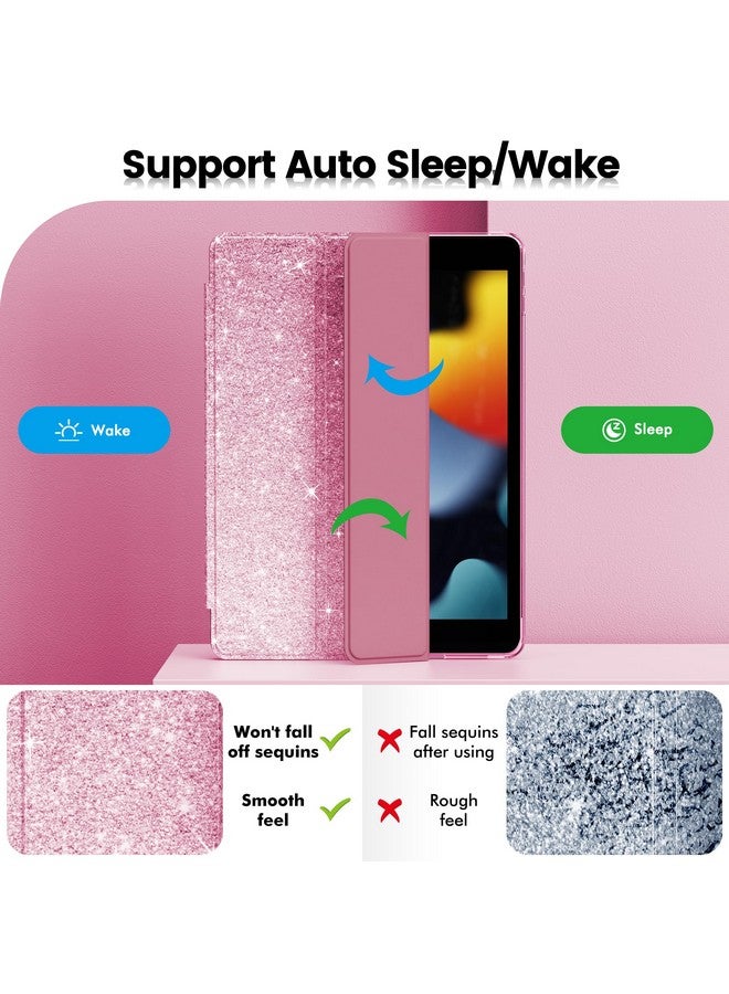 إنفيلاند جراب إنفيلاند لجهاز آيباد الجيل التاسع 2021/ آيباد الجيل الثامن 2020/ آيباد الجيل السابع 2019 مقاس 10.2 بوصة، غطاء لامع بظهر شفاف، حامل أقلام للأطفال البنات، وردي - Image 5