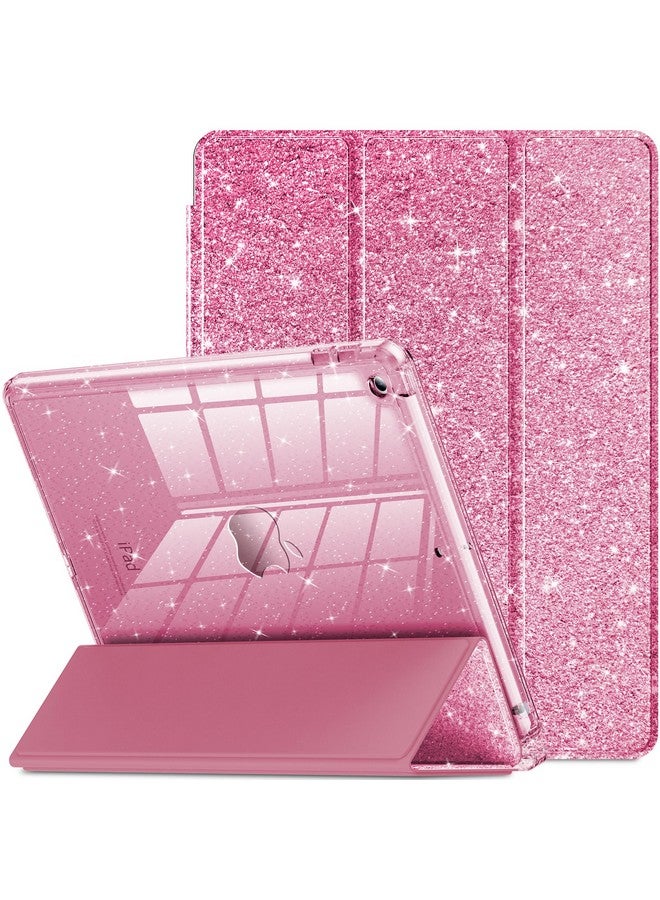 إنفيلاند جراب إنفيلاند لجهاز آيباد الجيل التاسع 2021/ آيباد الجيل الثامن 2020/ آيباد الجيل السابع 2019 مقاس 10.2 بوصة، غطاء لامع بظهر شفاف، حامل أقلام للأطفال البنات، وردي - Image 1