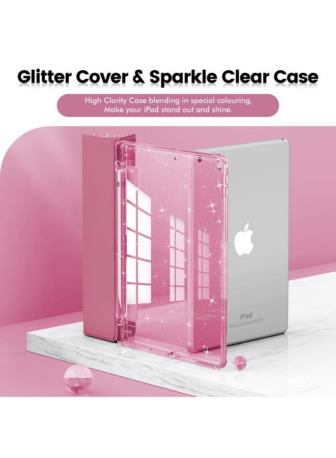 إنفيلاند جراب إنفيلاند لجهاز آيباد الجيل التاسع 2021/ آيباد الجيل الثامن 2020/ آيباد الجيل السابع 2019 مقاس 10.2 بوصة، غطاء لامع بظهر شفاف، حامل أقلام للأطفال البنات، وردي - Image 2