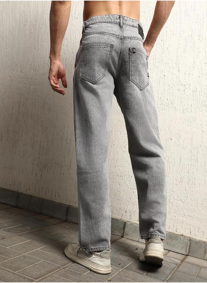 Hubberholme - Mid Rise Regular Fit Faded Jeans by Styli - Image 1