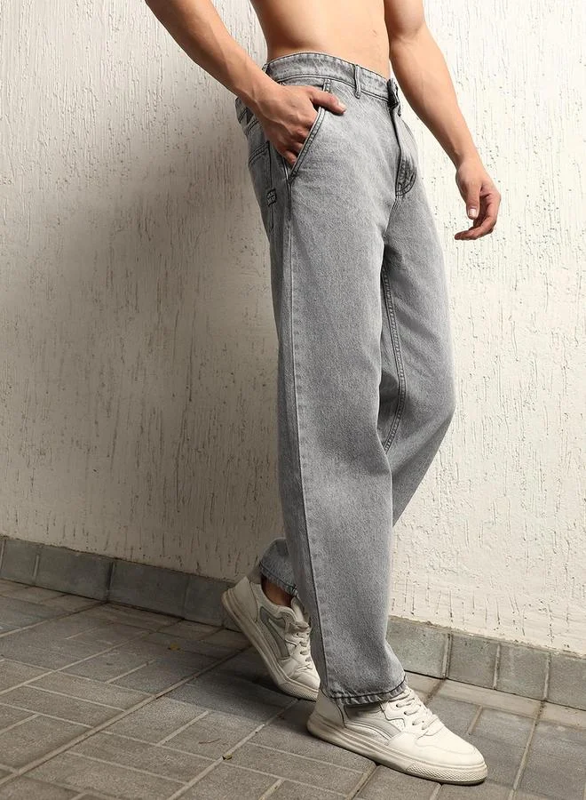 Hubberholme Mid Rise Regular Fit Faded Jeans by Styli