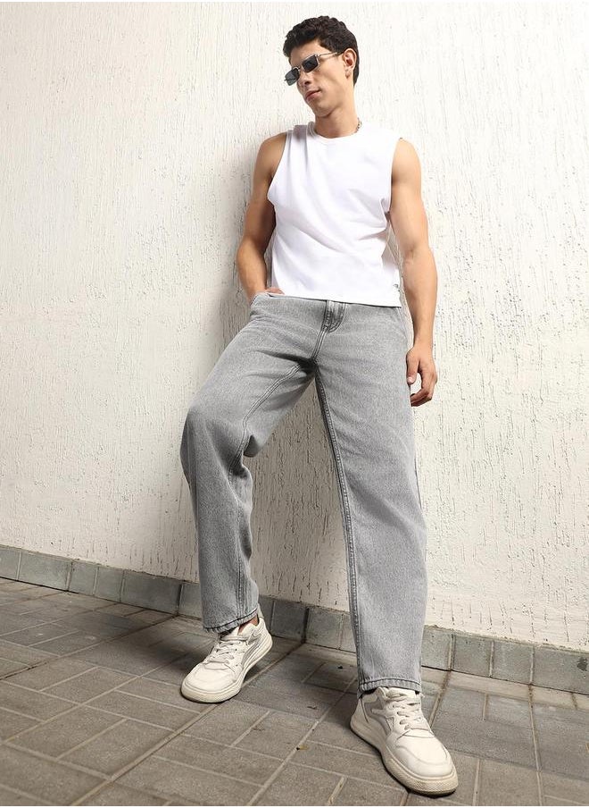 Hubberholme - Mid Rise Regular Fit Faded Jeans by Styli - Image 1