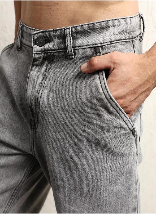 Hubberholme - Mid Rise Regular Fit Faded Jeans by Styli - Image 1