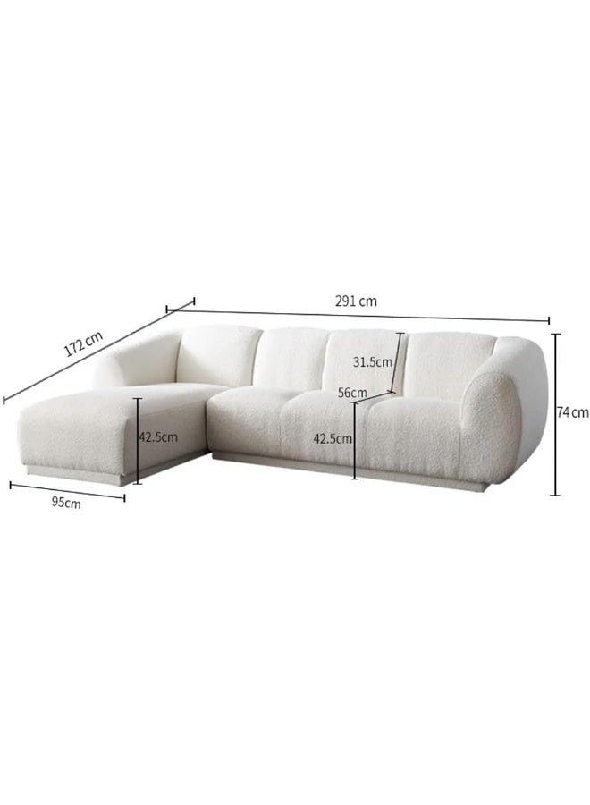 Generic Nordic Living Room Modern Boucle Luxury 4 seaters L shape Sofa (left)  - Image 2