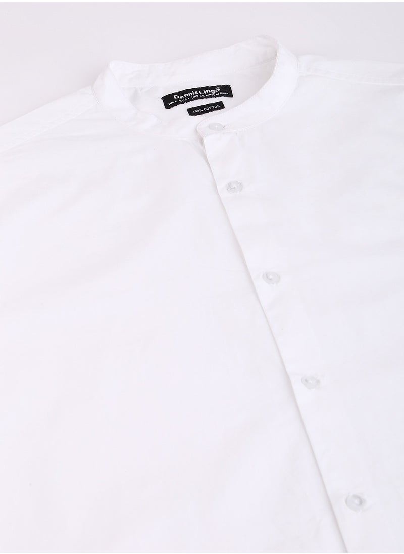 Dennis Lingo Men's White Slim Fit Casual Spread Shirt  - Image 2