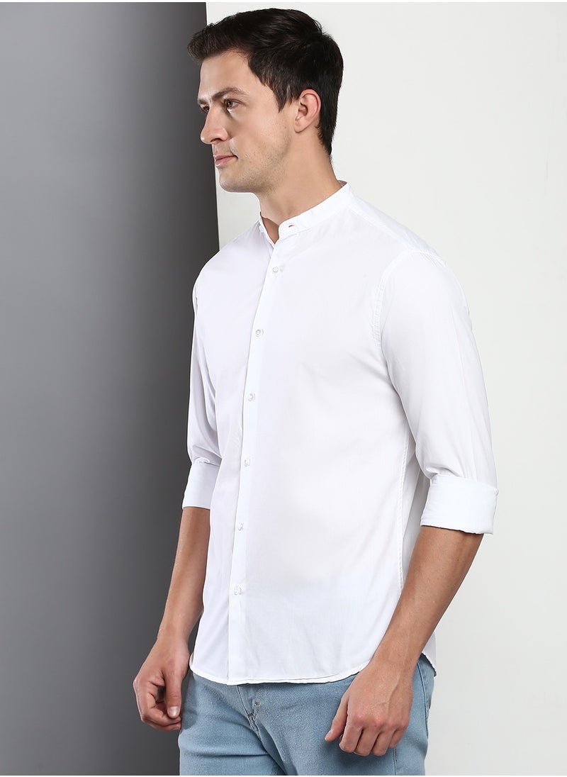 Dennis Lingo Men's White Slim Fit Casual Spread Shirt  - Image 3