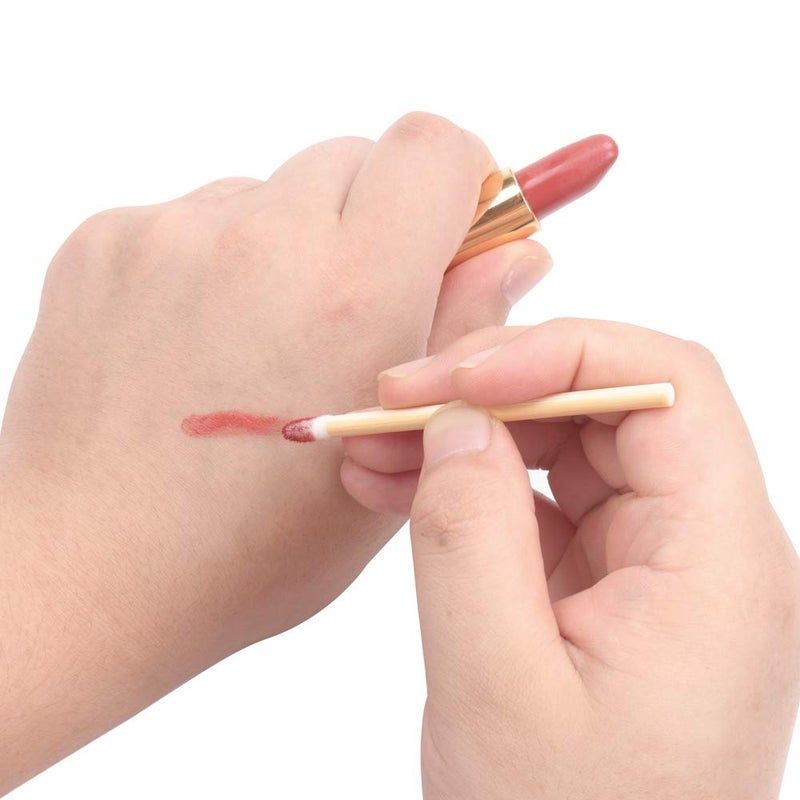 MyAoKuE-UP 100pcs Lip Gloss Wands Disposable Bamboo Handle Lip Brushes Lipstick Applicator Makeup Tool - Image 4