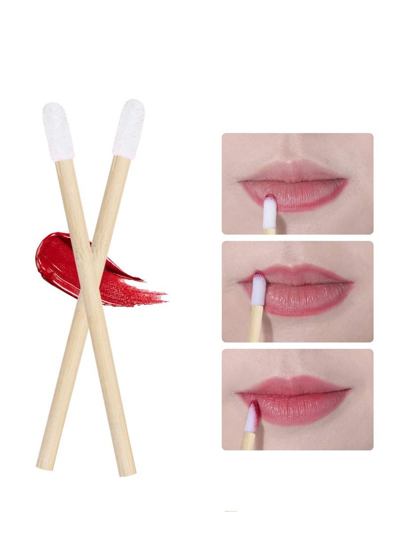 MyAoKuE-UP 100 Pieces Disposable Lip Brushes Multifunctional Beauty Makeup Brush Lipstick Gloss Eyeshadow Applicator Smudge Cosmetic Tool Set  - Image 2