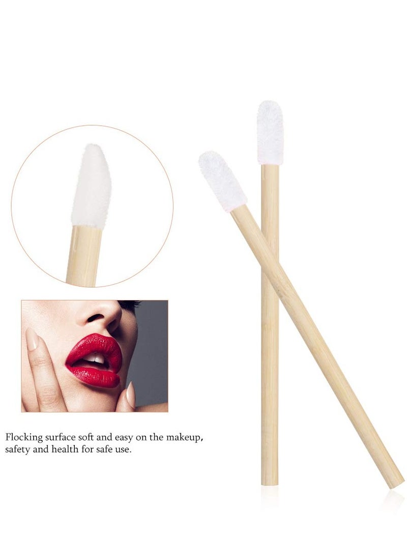 MyAoKuE-UP 100 Pieces Disposable Lip Brushes Multifunctional Beauty Makeup Brush Lipstick Gloss Eyeshadow Applicator Smudge Cosmetic Tool Set  - Image 3
