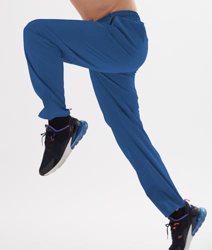 AIRIKE Mens Sweatpants with Pockets Quick Dry Water Resistant Polyester Lightweight Outdoor Athletic Workout Sports Pants Royal Blue - Image 2