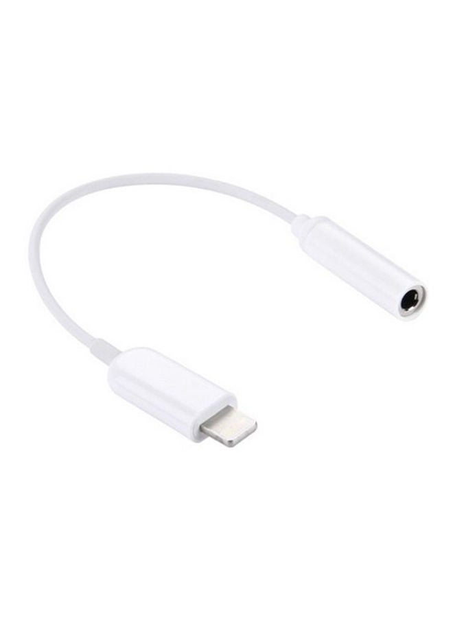 NIBEMINENT 8 Pin To 3.5mm Conversion Adapter For Apple iPhone 7/7 Plus White  - Image 1
