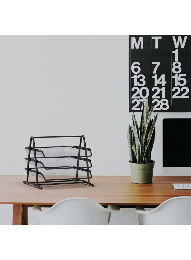 درج مستندات بأسلاك معدنية من 3 طبقات أسود - Image 4