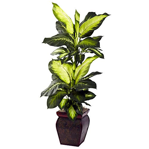Nearly Natural Golden Dieffenbachia with Decorative Planter - Image 1