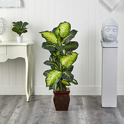 Nearly Natural Golden Dieffenbachia with Decorative Planter - Image 2