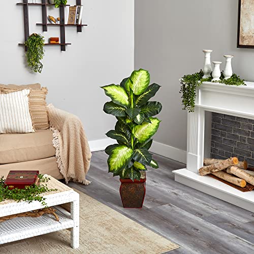Nearly Natural Golden Dieffenbachia with Decorative Planter - Image 3