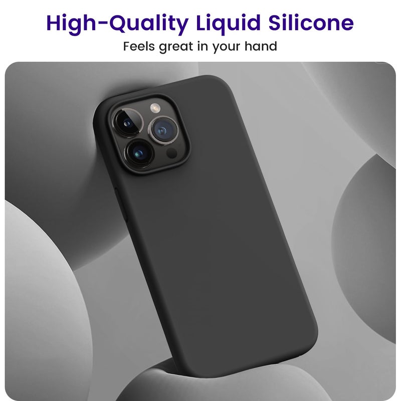 OTOFLY Designed for iPhone 15 Pro Case, Silicone Shockproof Slim Thin Phone Case for iPhone 15 Pro 6.1 inch, (Black) - Image 2