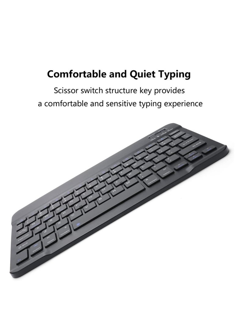 Rechargeable Bluetooth Keyboard and Mouse Combo Ultra-Slim Portable Compact Wireless Mouse Keyboard Set for Android Windows Tablet Cell Phone iPhone iPad Pro Air Mini,
