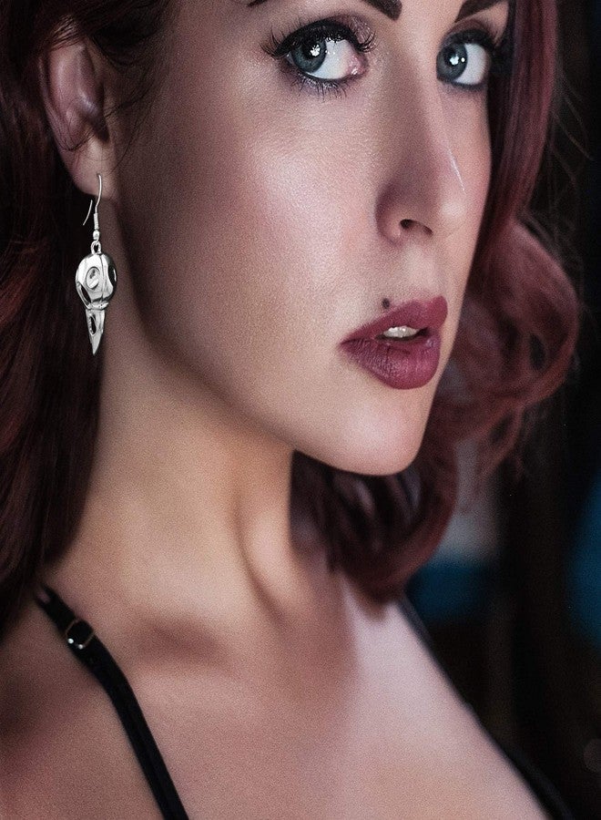 RechicGu Crow Viking Odin Bird Raven Skull Dangle Earrings Skeleton Death Devil Goth Punk Emo Steampunk - Image 4