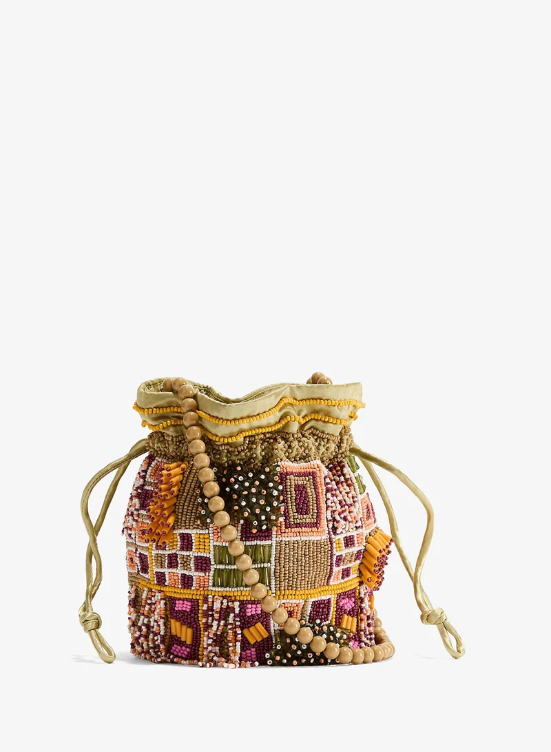 H&M Beaded bucket bag