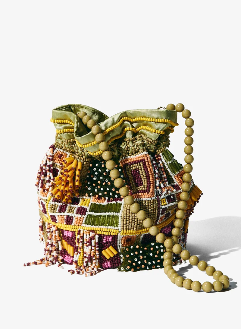 H&M Beaded bucket bag