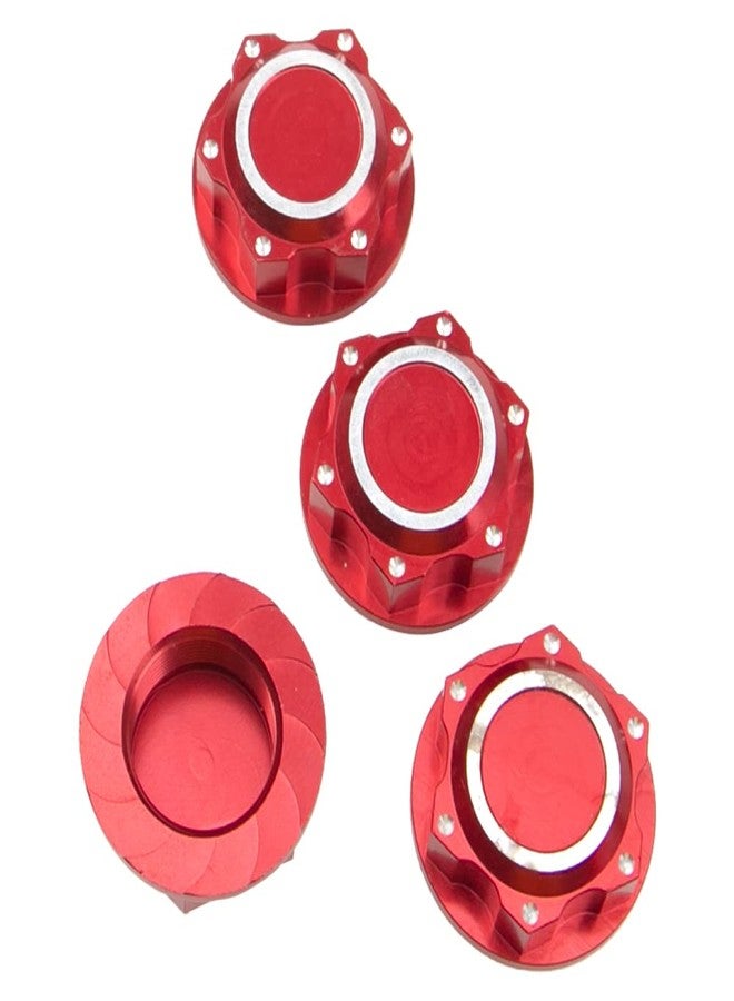 Vgoohobby 4Pcs Vgoohobby 24mm Wheel Hub Cover Hex Wheel Dust Lock Nut Adapter Anti-Dust Cover Compatible with Arrma 1/5 Kraton 8S Outcast 8S RC Car (Red) - Image 5