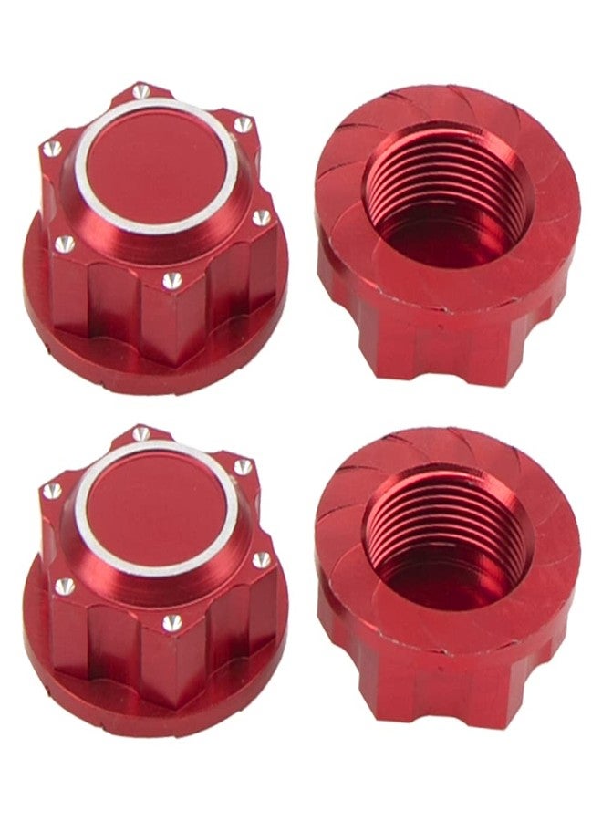 Vgoohobby 4Pcs Vgoohobby 24mm Wheel Hub Cover Hex Wheel Dust Lock Nut Adapter Anti-Dust Cover Compatible with Arrma 1/5 Kraton 8S Outcast 8S RC Car (Red) - Image 1