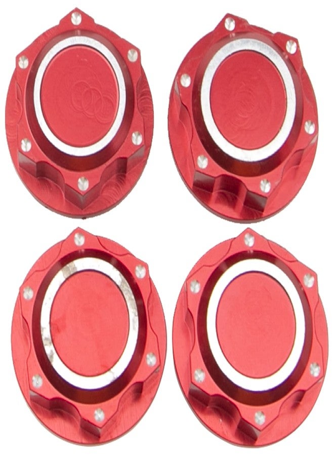 Vgoohobby 4Pcs Vgoohobby 24mm Wheel Hub Cover Hex Wheel Dust Lock Nut Adapter Anti-Dust Cover Compatible with Arrma 1/5 Kraton 8S Outcast 8S RC Car (Red) - Image 2
