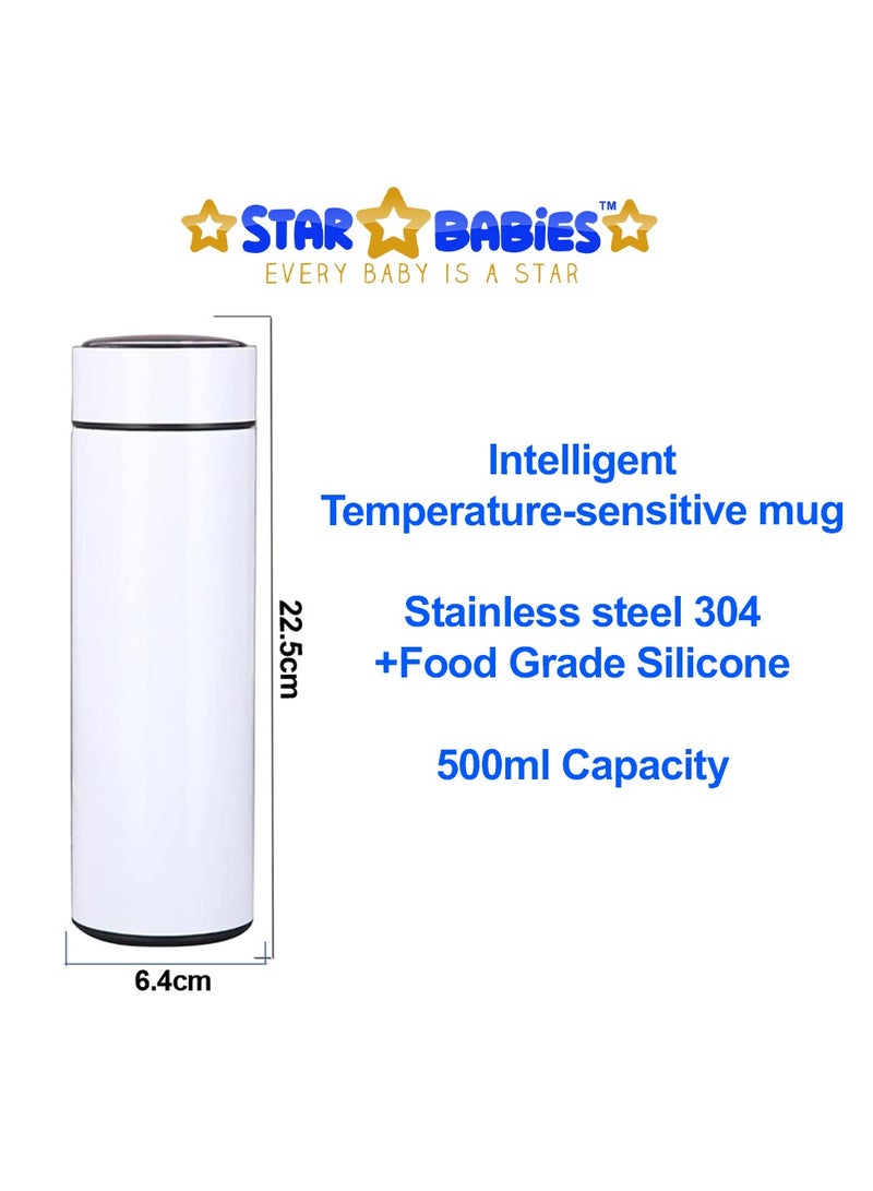 Star Babies Insulated Stainless Steel Vaccum Cup Water Bottle 6 - 12 hours hot and cold Water Bottle 500ml - White - Image 4