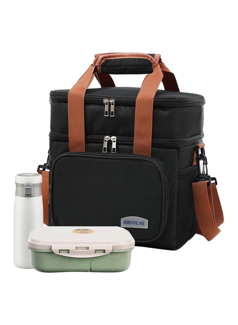 Brivilas Insulated Lunch Bag for Men & Women - Large Capacity, Leakproof Cooler Bag with Adjustable Shoulder Strap - Ideal for Office, School, Picnic, and Beach  - Image 1