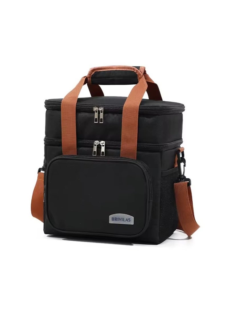 Brivilas Insulated Lunch Bag for Men & Women - Large Capacity, Leakproof Cooler Bag with Adjustable Shoulder Strap - Ideal for Office, School, Picnic, and Beach  - Image 2