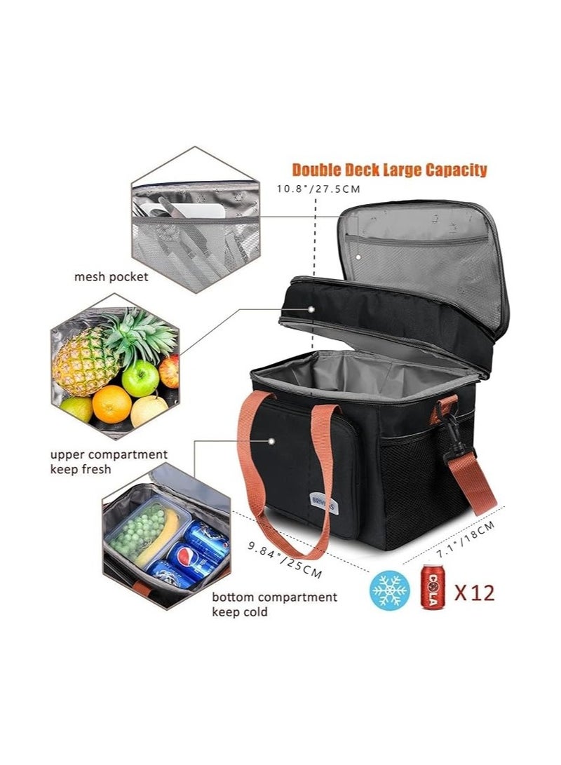 Brivilas Insulated Lunch Bag for Men & Women - Large Capacity, Leakproof Cooler Bag with Adjustable Shoulder Strap - Ideal for Office, School, Picnic, and Beach  - Image 4