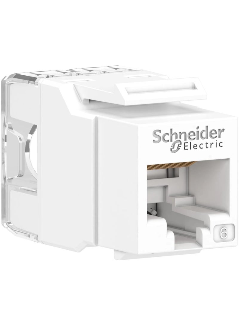 Schneider Electric Actassi S‑110 RJ45 Jack Cat6 Unshielded Keystone White – VDIEB17266UWE - Image 2