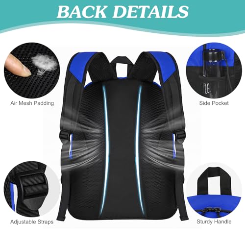 WOLT | Youth Soccer Bag, Soccer Backpack, Basketball Backpack with Cleat Shoe and Ball Compartments Sports Backpack for Volleyball Football for Men Women (Blue) - Image 5