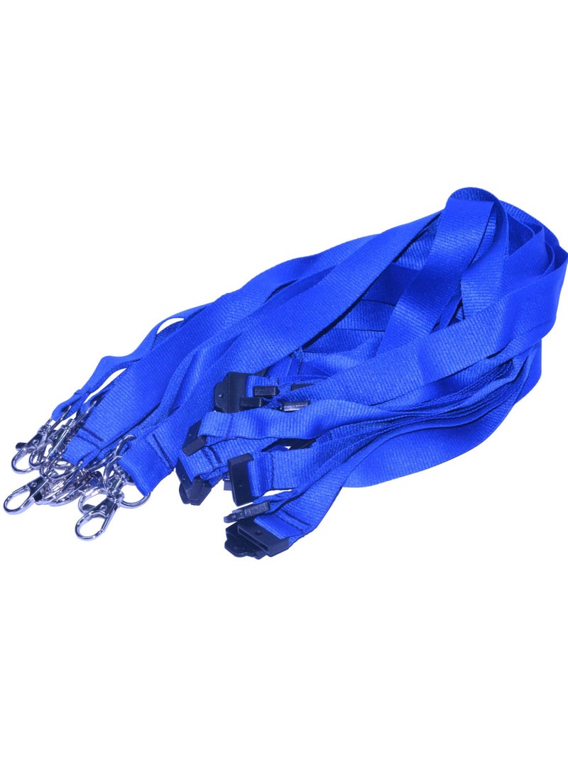 FIS Pack of 50 Pieces Flat Lanyard With Hook And Safety Buckle Badge Holder Blue - Image 4