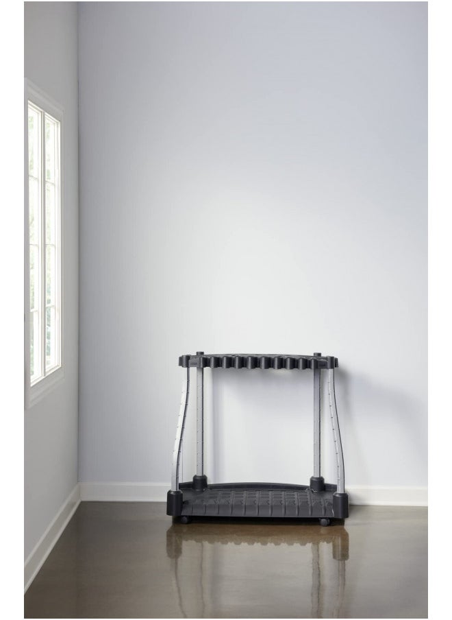 Rubbermaid Rubbermaid Garage Tool Tower Rack, Easy to Assemble, Wheeled, Organizes up to 40 Long-Handled Tools/Rakes/ Brooms/Shovles in Home/House/Outdoor/Shed, Black  - Image 4