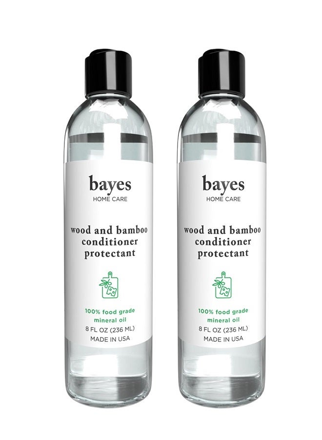 Bayes Food Grade Mineral Oil for Cutting Board - Mineral Oil Food Grade for Bamboo, Teak & Wood Conditioner and Protectant - Cutting Board Oil Food Grade Formula - Wood Oil for Cutting Board - 8 oz - Image 1